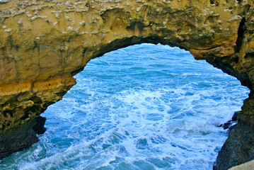 Rocky arc at Biscay bay, France