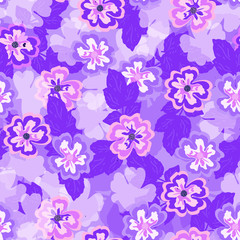 Beautiful seamless pattern with flowers, vector. Abstract floral texture. Botanical background