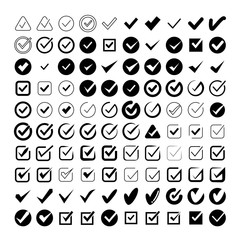 big collection check mark icons vector