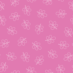 Vector Tropical vector Pink leaves seamless pattern pink background. Exotic wallpaper, cute leaves seamless pattern background