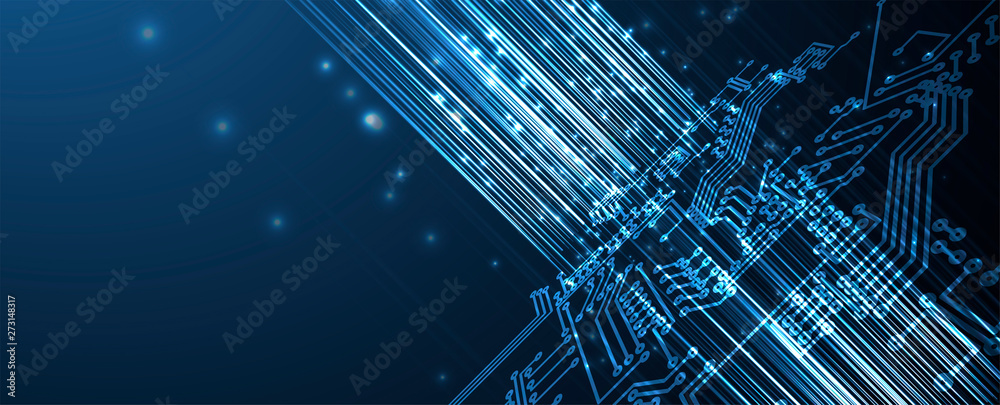 Poster abstract futuristic circuit computer internet technology board business dark background