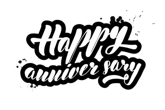 brush lettering happy anniversary