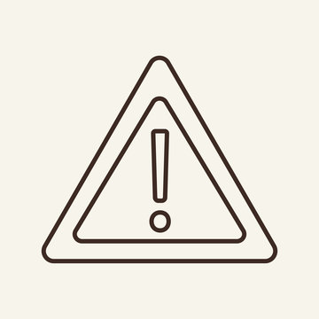 Attention sign line icon. Warning, transport, safety. Road traffic concept. Vector illustration can be used for topics like road safety, travelling, traffic