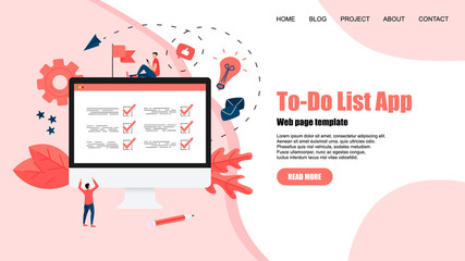 To-Do list apps. Task manager concepts. Online action plan concept. Business, time management	