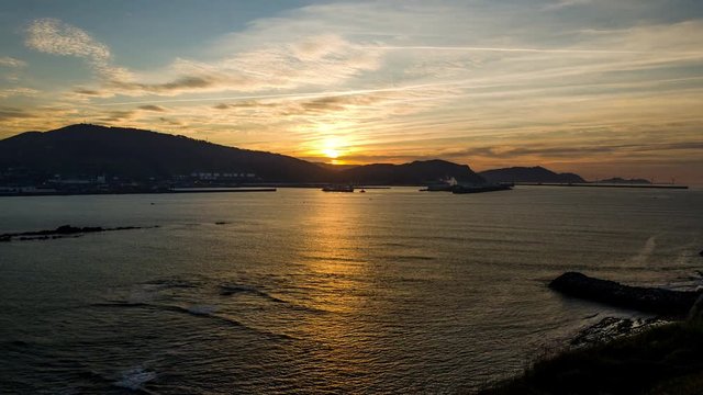 timelapse coucher de soleil bilbao