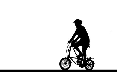Obraz premium silhouette cyclists bicycle riders on white background.