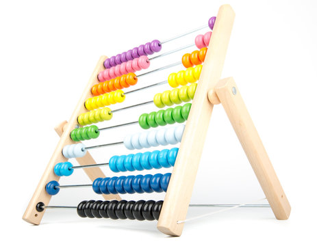 Abacus counting frame isolated on white