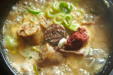 Korean blood sausage hot soup
