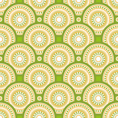 Round background in green and yellow colors