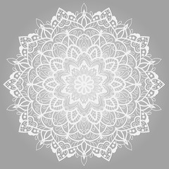 Mandala mith flowers element. Vector lace mandala