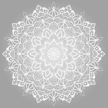 Mandala mith flowers element. Vector lace mandala