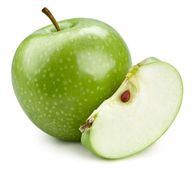 Green apples isolated on white