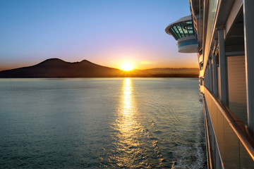 Sunset from a luxury cruise liner