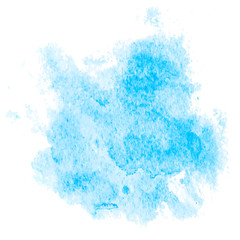 Colorful abstract background. Soft blue watercolor stain. Watercolor painting. Blue watercolor splash