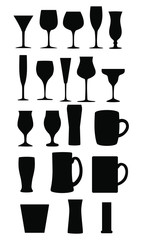 Set of drink glasses vector