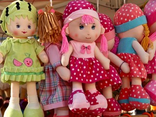 Closeup of dolls in Portugal