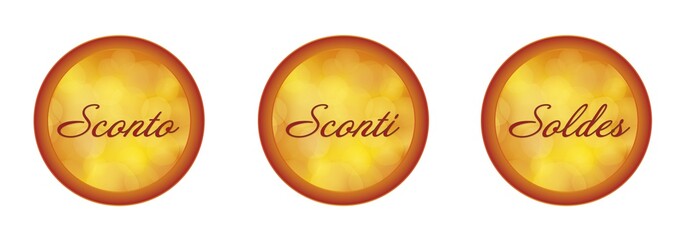 Leuchtend orange Sticker mit 