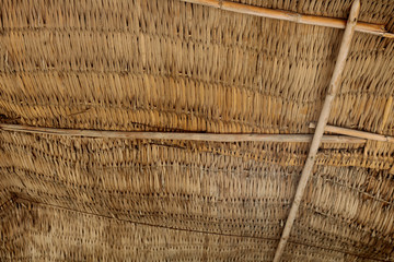 Wicker reed twigs. Background of twisted reed rods