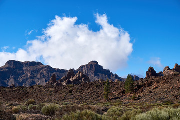 Teide National Park Roques de Garcia in Tenerife at Canary Islands