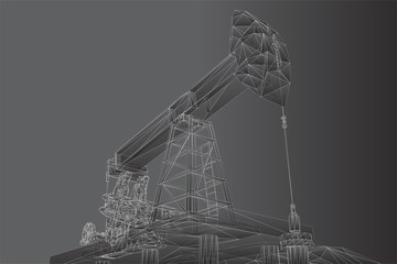 oil derrick. vector 3d object. mining of minerals.