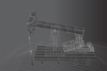 oil derrick. vector 3d object. mining of minerals.