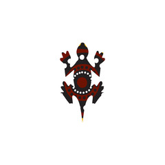 Fototapeta premium Lizard aboriginal art dots painting icon logo design vector template