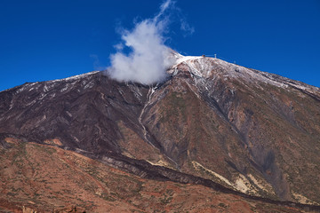 View of Teide Volcano and beautiful landscape in Teide National Park, Tenerife.