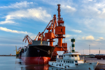 Heavy Loader Working in a Harbour