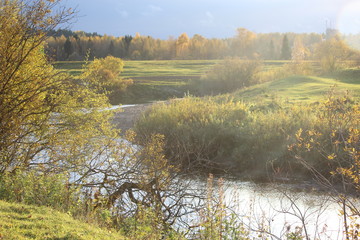autumn landscape with river