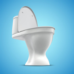 3d vector white toilet with cistern. ready element for the design of advertising plumbing