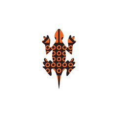 Lizard aboriginal art dots painting icon logo design vector template
