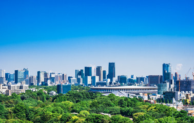 東京　青空と都市風景