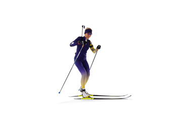 Biathlon isolated on white