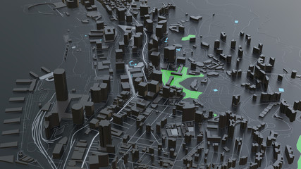 3D futuristic city architecture © cherezoff