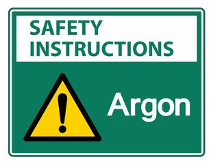 Safety instructions Argon Symbol Sign Isolate On White Background,Vector Illustration