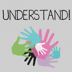 Obraz premium Conceptual hand writing showing Understand. Concept meaning Know Perceive the meaning of something