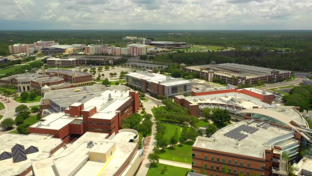 Aerial footage University Campus Orlando FL USA