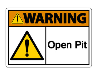 Warning Open Pit Symbol Sign Isolate On White Background,Vector Illustration