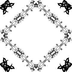 Vector illustration decoration art with style modern flower frame