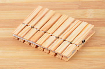 Wooden clothes pegs