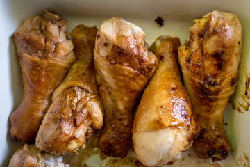  juicy chicken in a pan