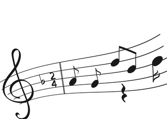 Doodle set of isolated music note