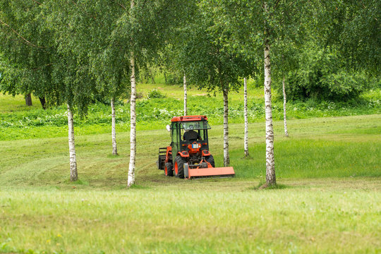 Tractor Mowing Lawn