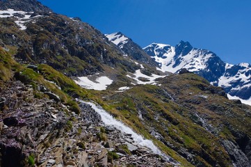 Fototapeta na wymiar Bellissimo panorama al rifugio Brunone Alpi Orobie montagna Bergamo Italia