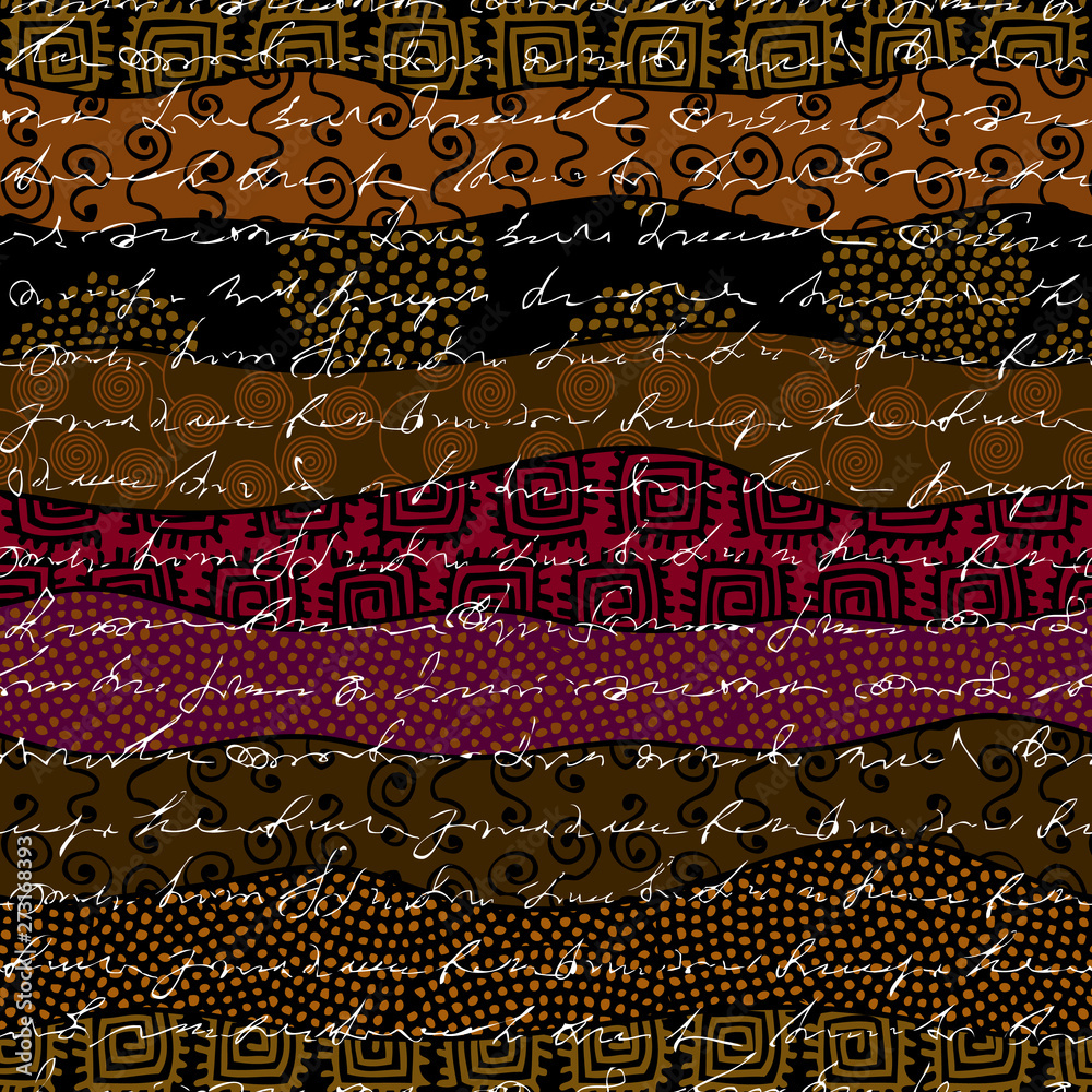 Poster ethnic boho seamless pattern in african style on black background. tribal art print. patchwork style
