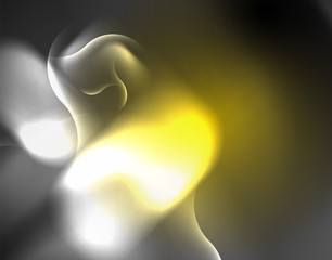 Shiny metallic neon waves vector design