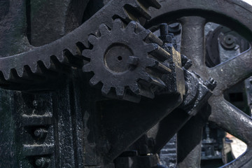 fragment of a huge steam era mechanism