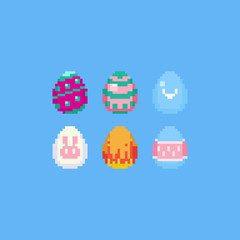 Pixel easter egg set.8bit.Easter.