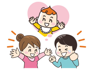 妊娠を喜ぶ若い夫婦