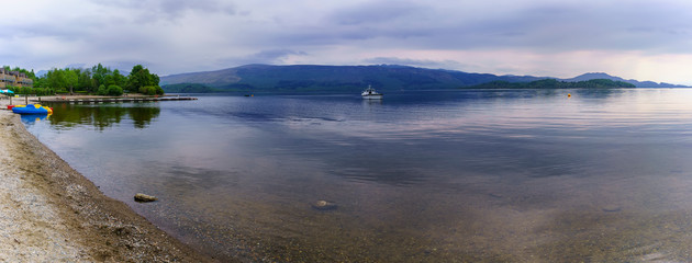 Panoramic scenery of Loch Lomond in The Trossachs National Park , Scotland